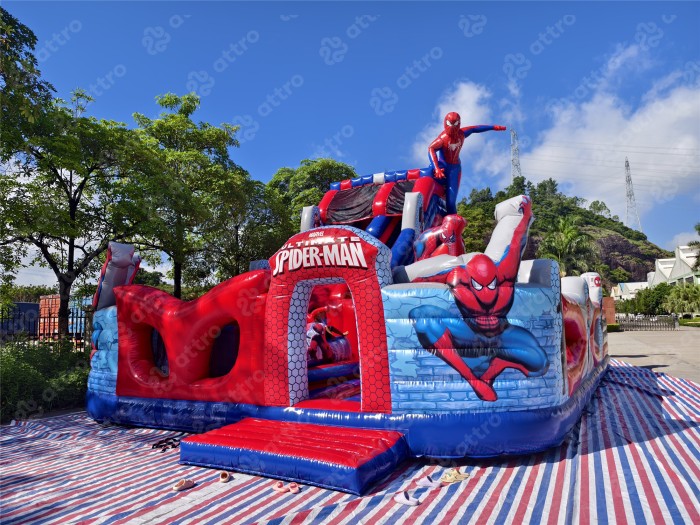 Надувная горка "Спайдермен" 12*8,5*9,5 м