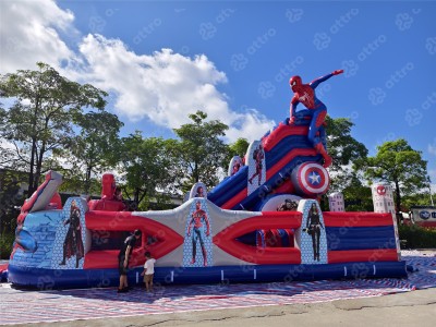 Надувная горка "Спайдермен" 12*8,5*9,5 м