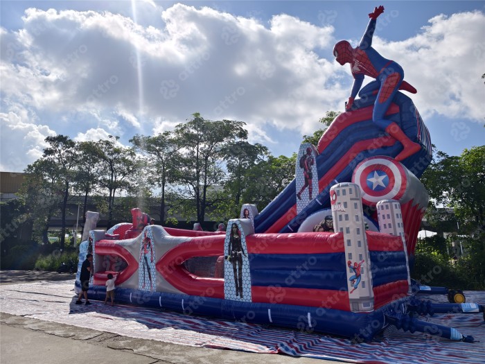 Надувная горка "Спайдермен" 12*8,5*9,5 м