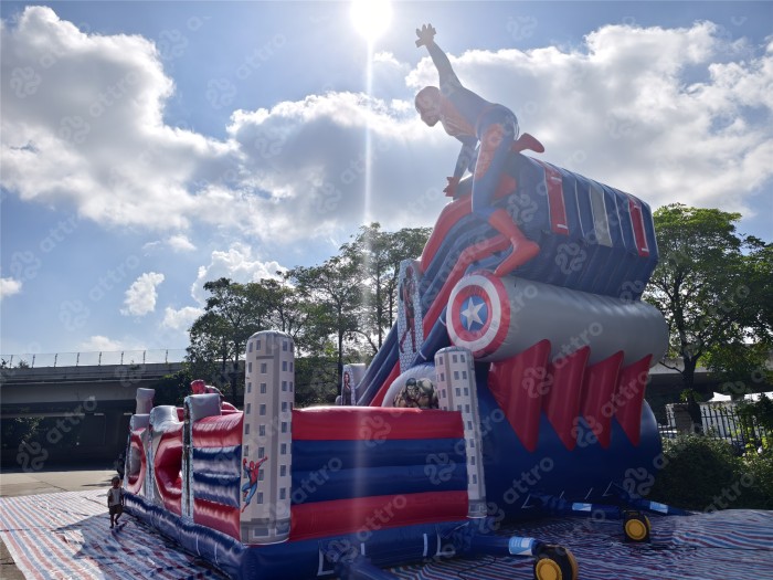 Надувная горка "Спайдермен" 12*8,5*9,5 м