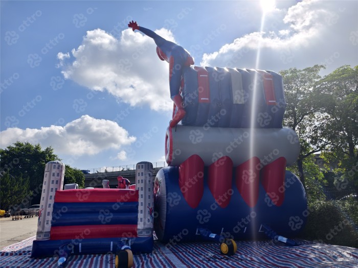 Надувная горка "Спайдермен" 12*8,5*9,5 м