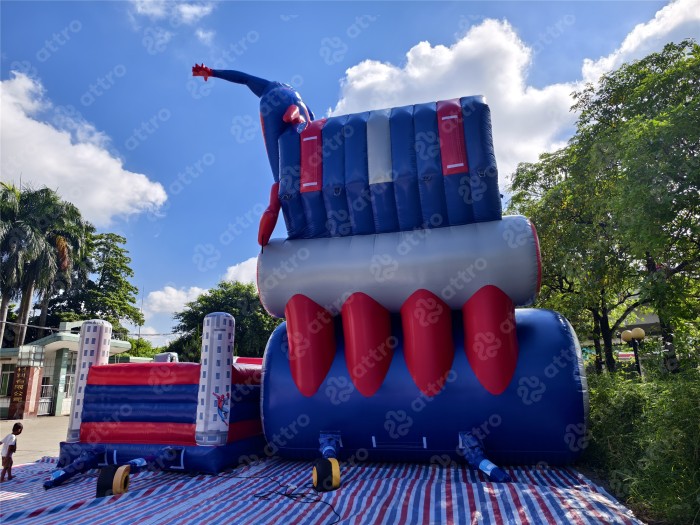 Надувная горка "Спайдермен" 12*8,5*9,5 м