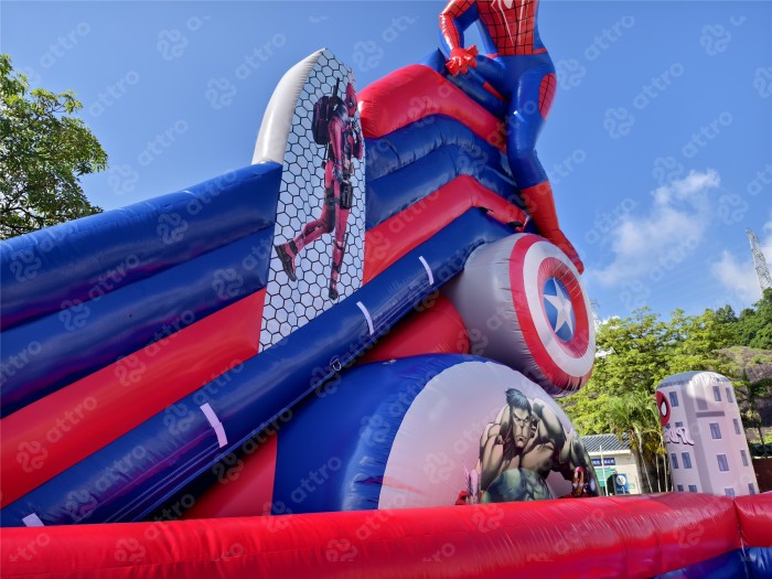 Надувная горка "Спайдермен" 12*8,5*9,5 м