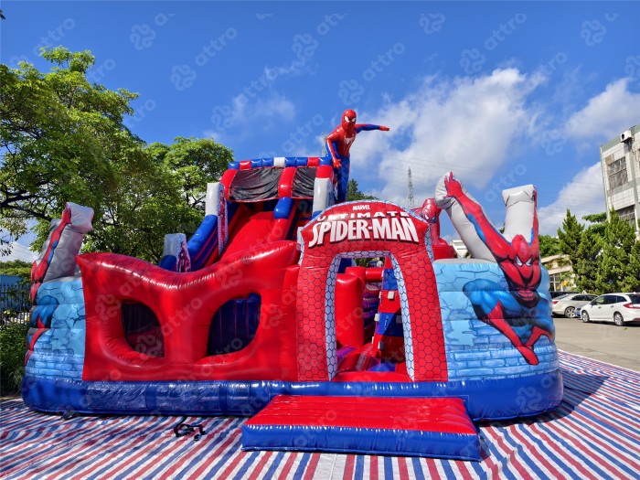 Надувная горка "Спайдермен" 12*8,5*9,5 м