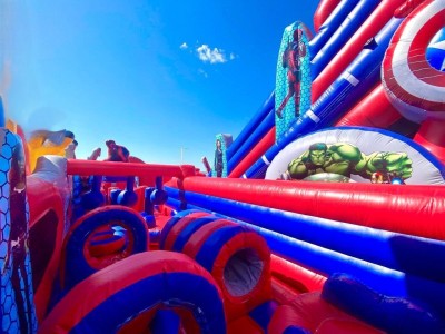 Надувная горка "Спайдермен" 12*8,5*9,5 м