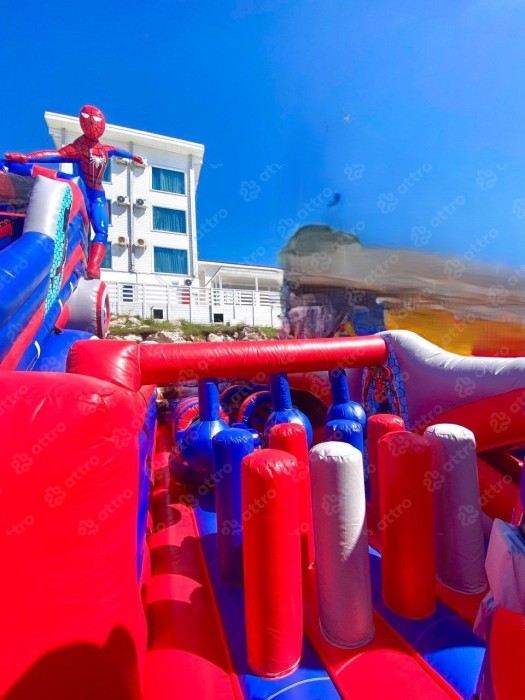 Надувная горка "Спайдермен" 12*8,5*9,5 м