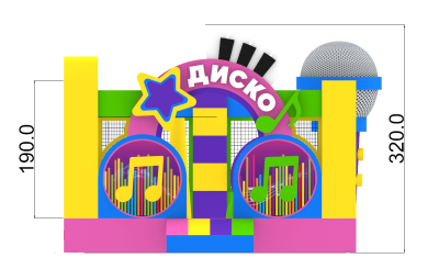 Надувной батут "Диско" 4*4*3,2 м   