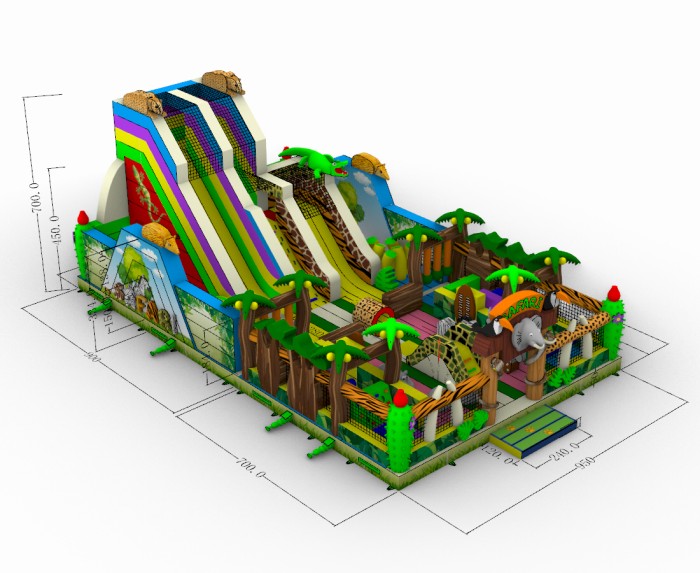 Надувной батут «Сафари с иллюминаторами»  16*9,5*7 м