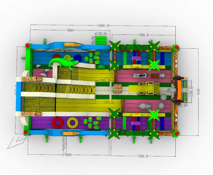 Надувной батут «Сафари с иллюминаторами»  16*9,5*7 м