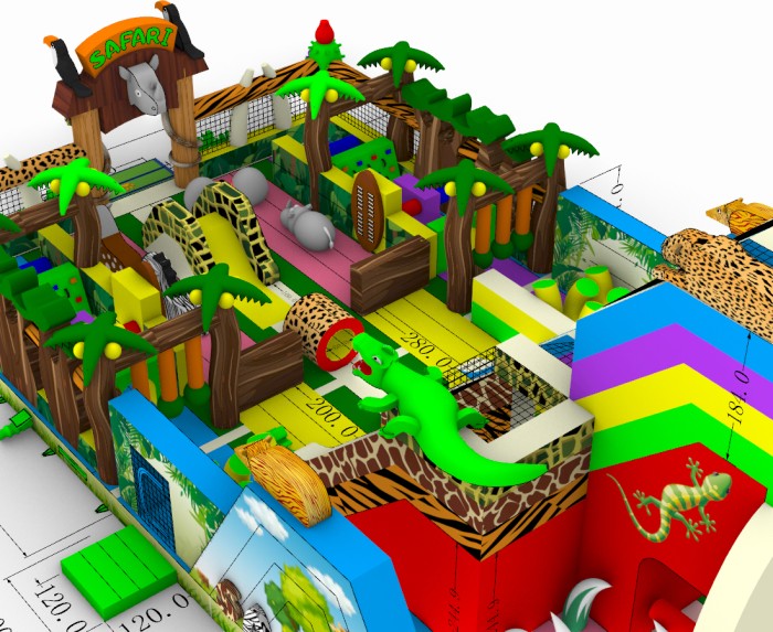 Надувной батут «Сафари с иллюминаторами»  16*9,5*7 м