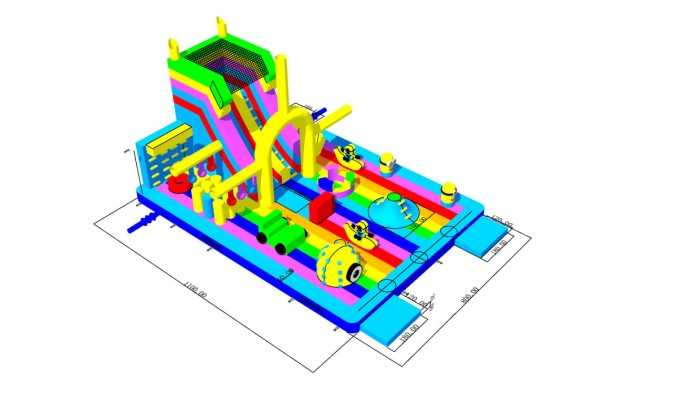 Надувной батут "Миньоны" 11*8*6,4 м