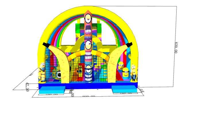 Надувной батут "Миньоны" 11*8*6,4 м