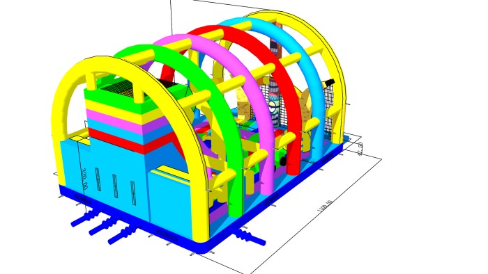 Надувной батут "Миньоны" 11*8*6,4 м