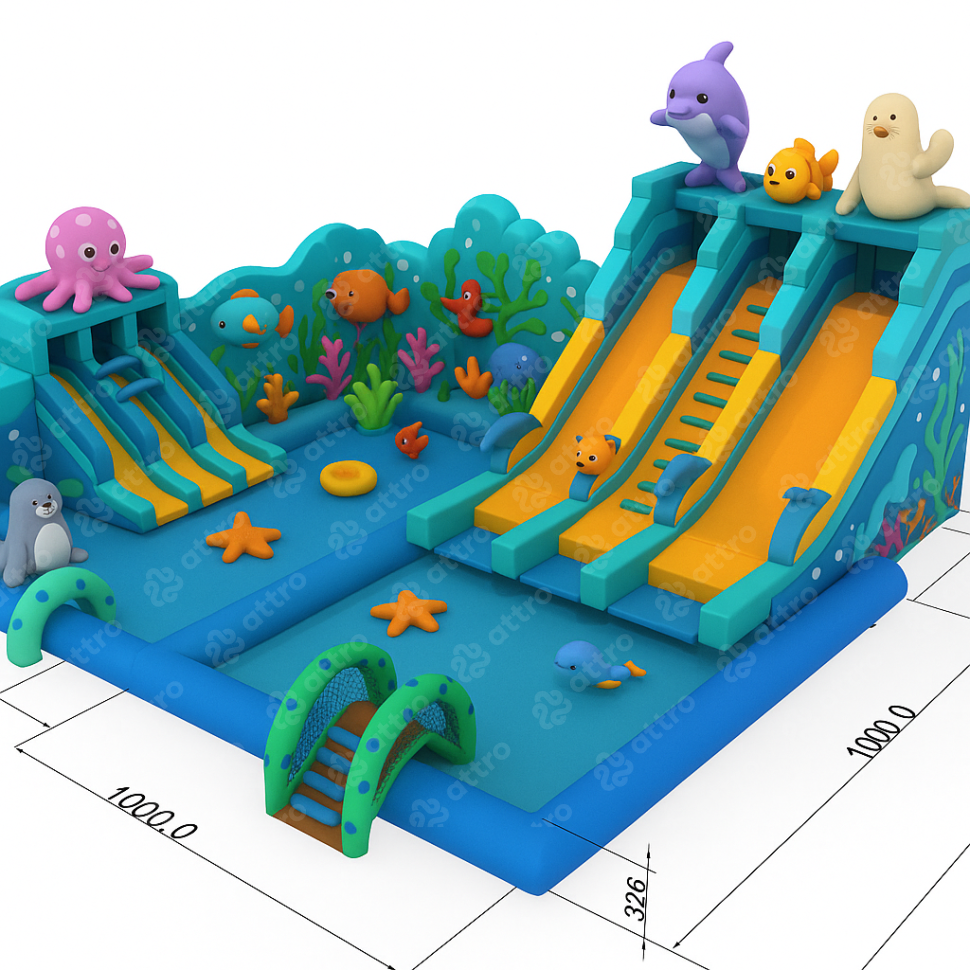 Проект надувного аквапарка «Голубое море»