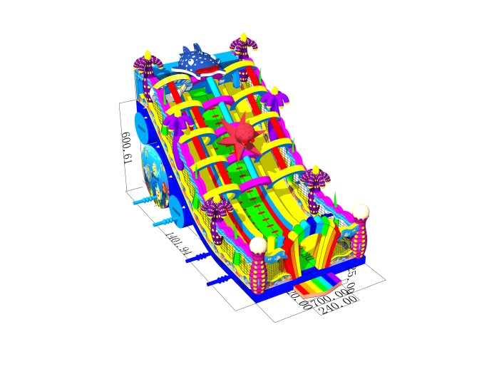 Надувная горка "Мега риф" 14*7*10 м