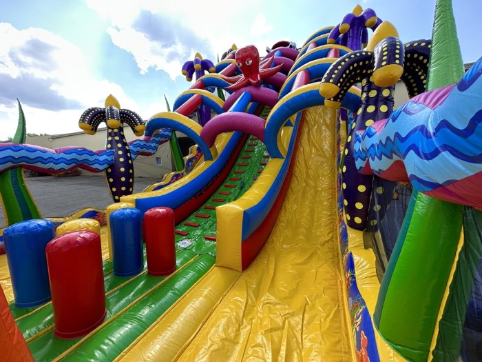 Надувная горка "Мега риф" 14*7*10 м