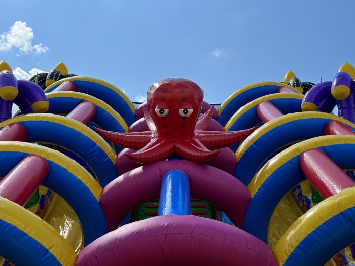 Надувная горка "Мега риф" 14*7*10 м