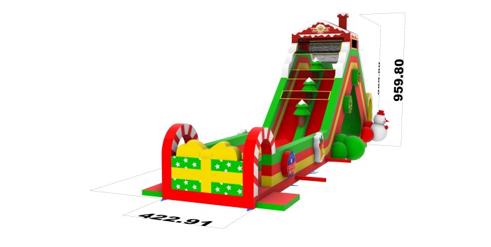 Надувная горка "Рождество" 27*4,5*9,6м (зима/лето)