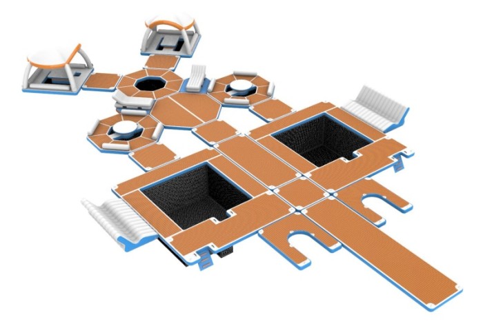 Надувной комплекс на воду 29,6*18,2*2,5 м