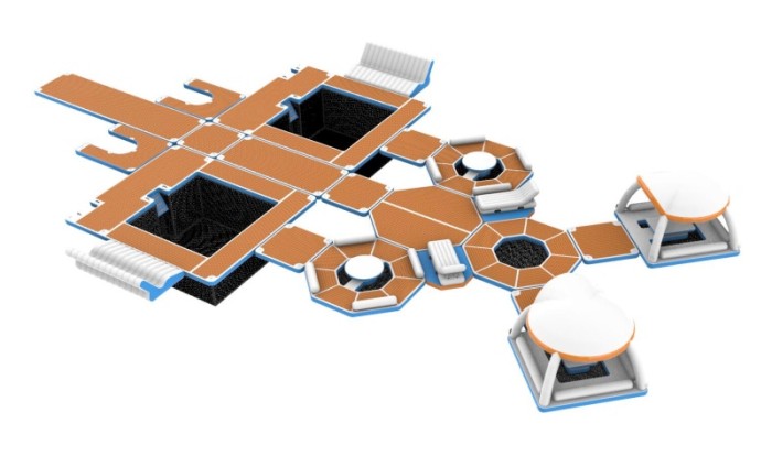 Надувной комплекс на воду 29,6*18,2*2,5 м