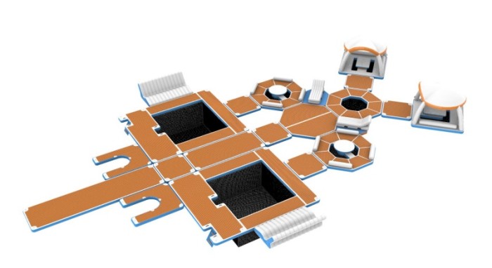 Надувной комплекс на воду 29,6*18,2*2,5 м