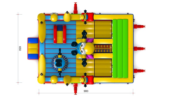 Надувной батут «Бананы» 9*6,5*4,5 м
