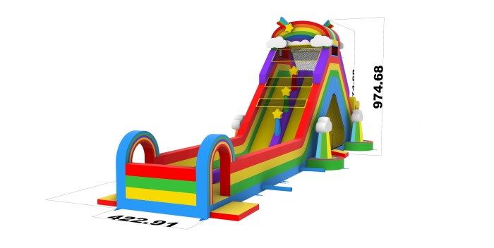 Надувная горка "Радуга" 27*4,5*9,8м (зима/лето)