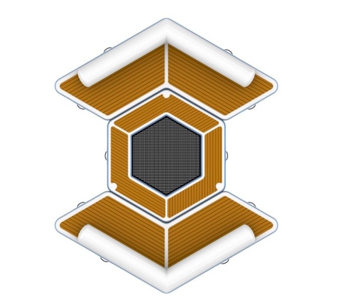 Надувной остров 3,9*3,2*0,5 м