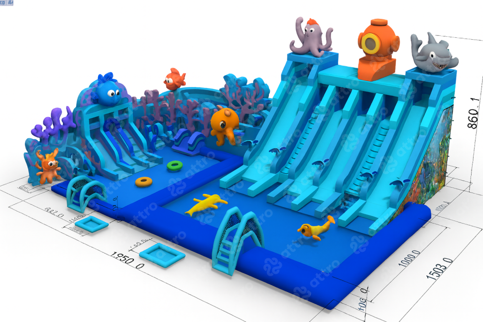 Проект надувного аквапарка «Морская глубина»