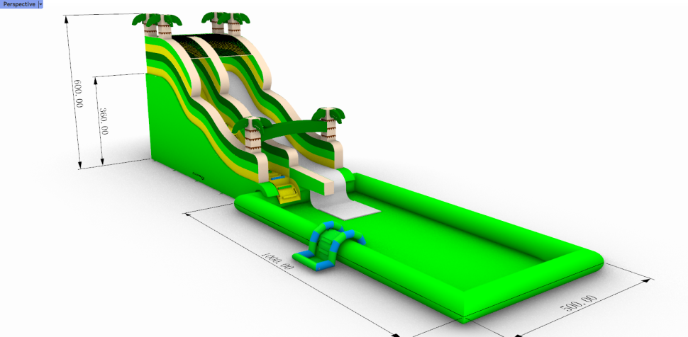 Надувная водная горка с бассейном 