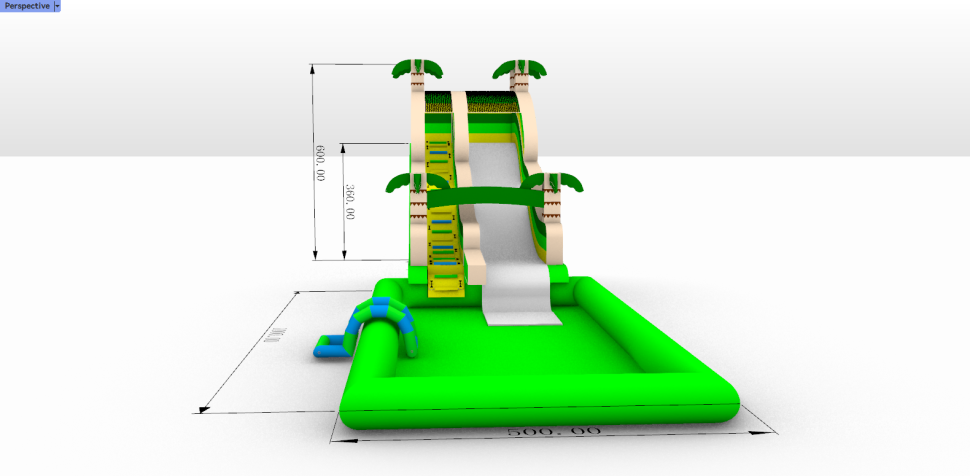 Надувная водная горка с бассейном 