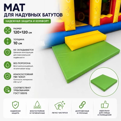 Непромокаемый мат для надувных батутов 120*120*10 см