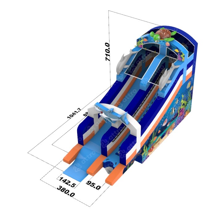 Надувной аквапарк  "Море приключений" 15*15*7,1 м 
