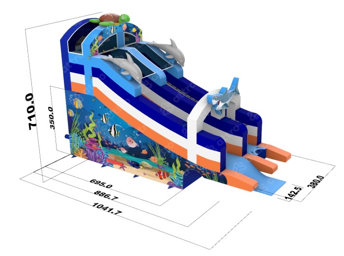Надувной аквапарк  "Море приключений" 15*15*7,1 м 