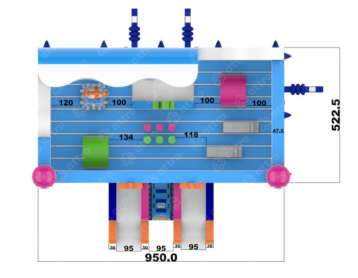 Надувной аквапарк  "Море приключений" 15*15*7,1 м 