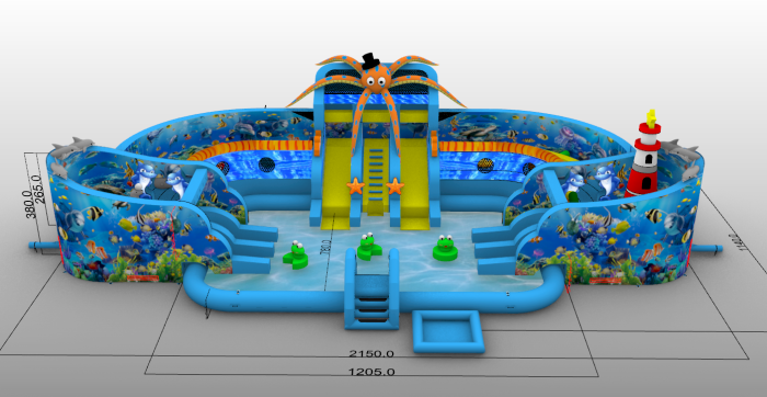 Надувной аквапарк "Маяк" 21,5*11,4*5,7 м