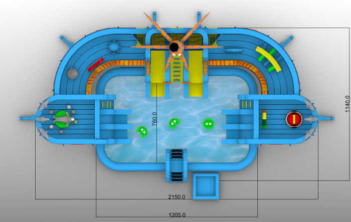 Надувной аквапарк "Маяк" 21,5*11,4*5,7 м