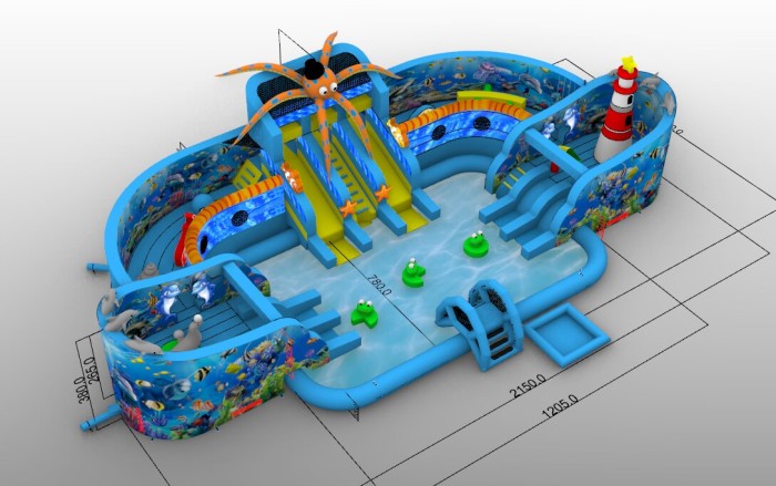 Надувной аквапарк "Маяк" 21,5*11,4*5,7 м