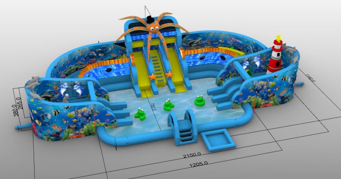 Надувной аквапарк "Маяк" 21,5*11,4*5,7 м
