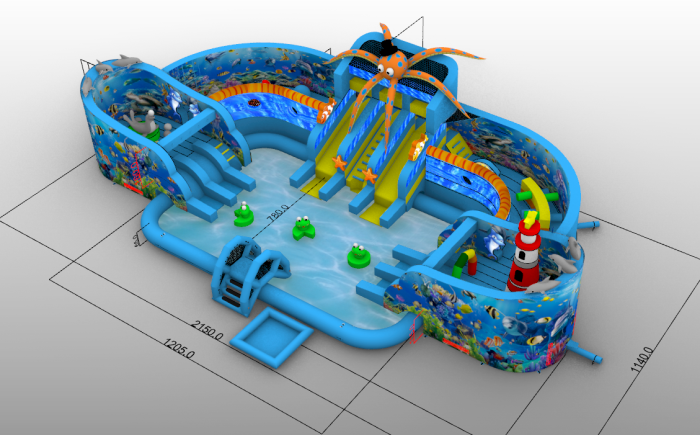 Надувной аквапарк "Маяк" 21,5*11,4*5,7 м