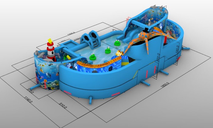 Надувной аквапарк "Маяк" 21,5*11,4*5,7 м