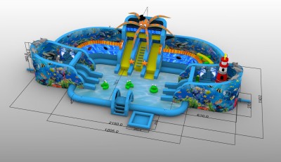 Надувной аквапарк &quot;Маяк&quot; 21,5*11,4*5,7 м