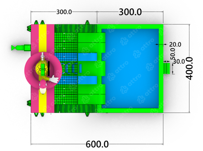 Надувной аквапарк "Ананас на пляже" 6*4*5,4 м