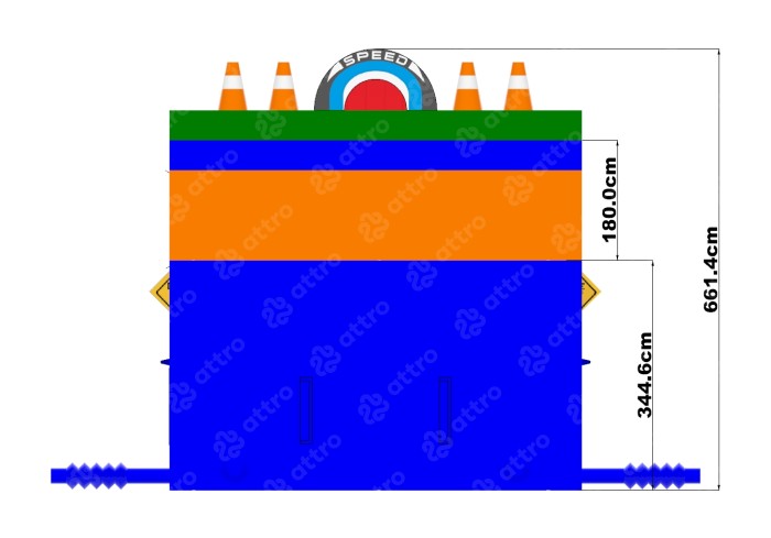 Надувная горка "Супер тачки 3D" 11*6*6,6 м