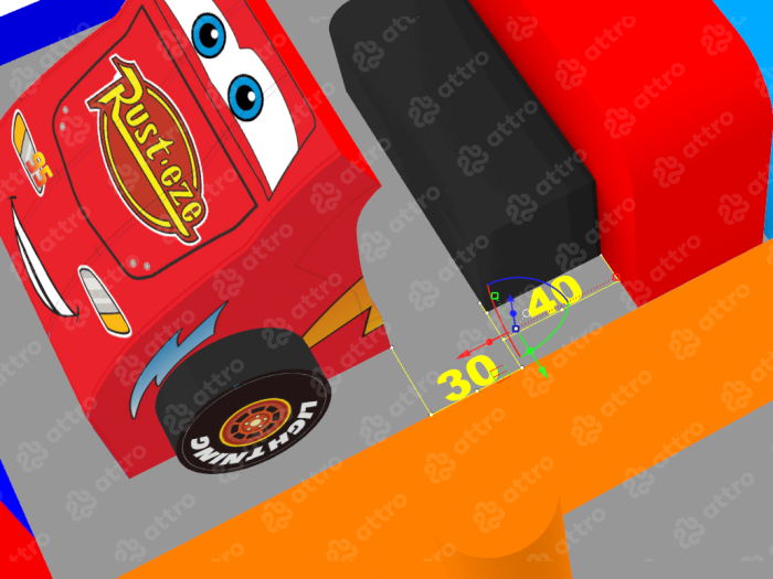 Надувная горка "Супер тачки 3D" 11*6*6,6 м