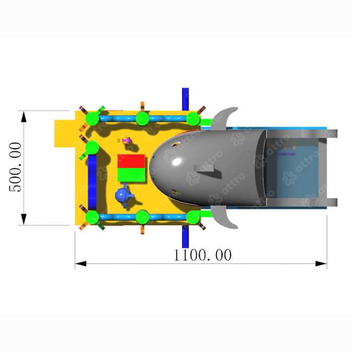 Надувной батут-робот "Акула каракула" 11*5*5 м