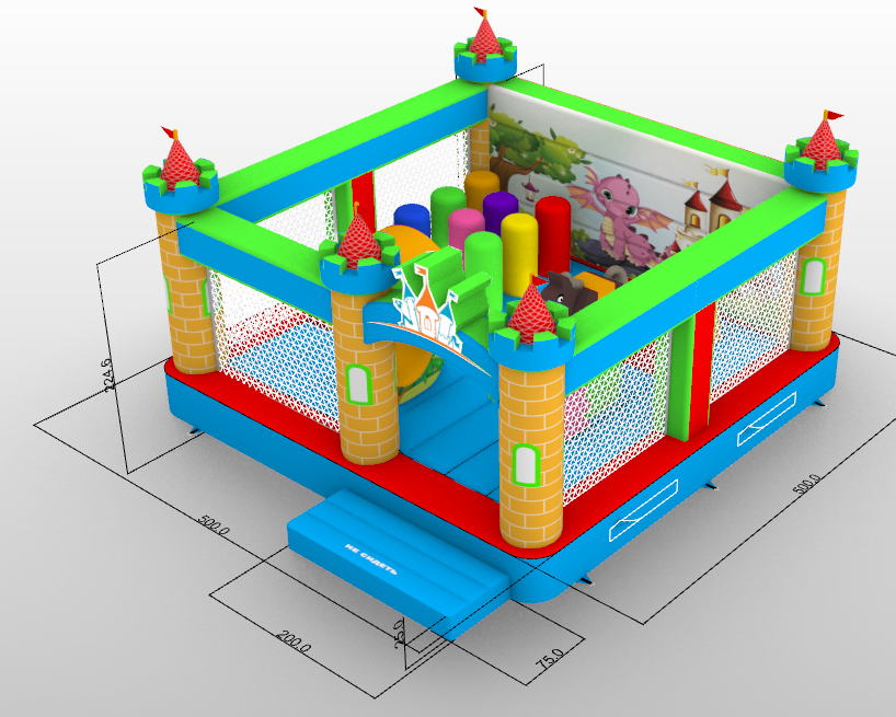 Надувной батут «Замок», размер 5*5*3 метров
