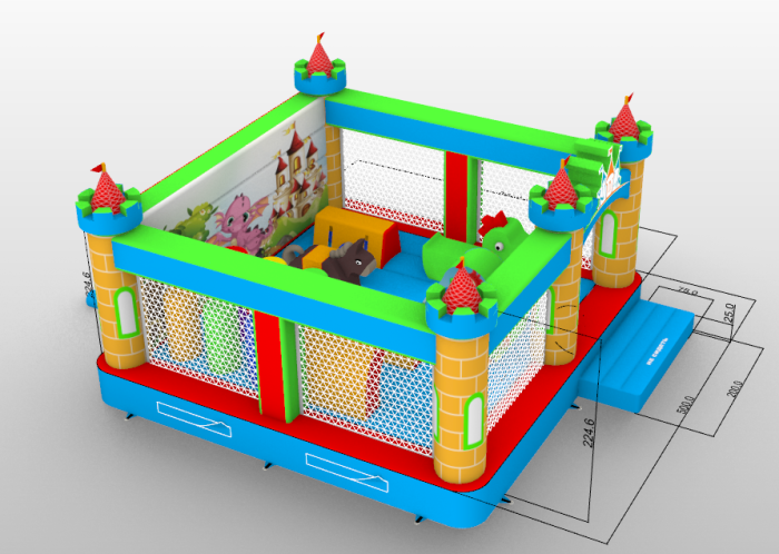Надувной батут «Замок», размер 5*5*3 метров