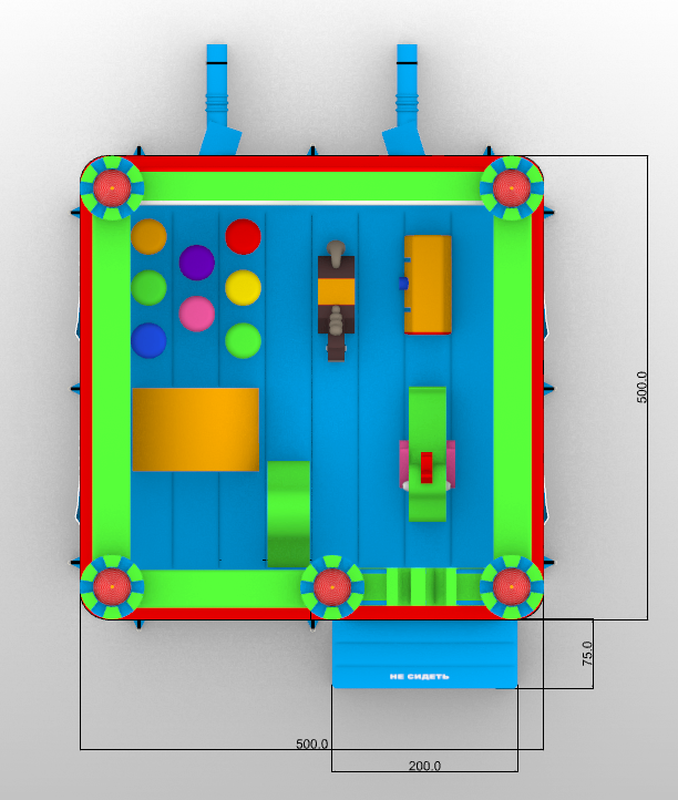 Надувной батут «Замок», размер 5*5*3 метров