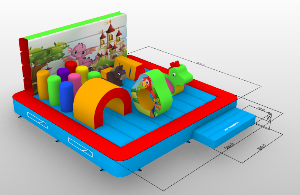 Надувной батут «Замок», размер 5*5*3 метров